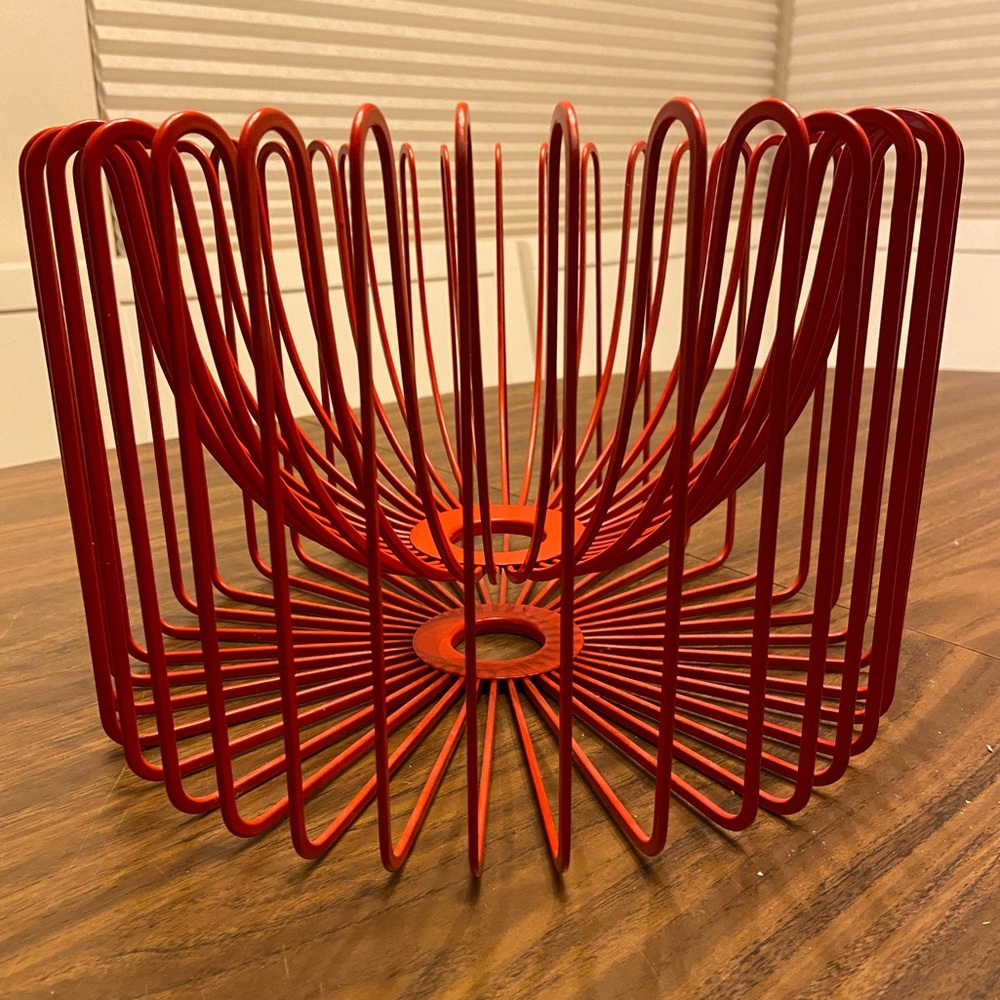 Vintage 1990s IKEA Tradig Red Metal Fruit Bowl Ehlen Johansson